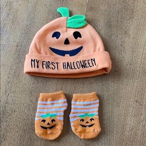 My 1st Halloween hat and booties